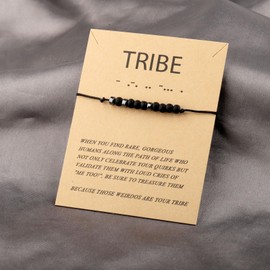 KUIYAI Tribe Morse Code Bracelet For Friends Friendship Matching Gift Morse Code Jewelry Find Your Tribe (tribe codeUK)