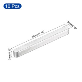 uxcell 10Pcs Round Ended Feather Key, 3x3x30mm Stainless Steel Professional Parallel Drive Shaft Key Stock for Fasteners Mechanical Industry