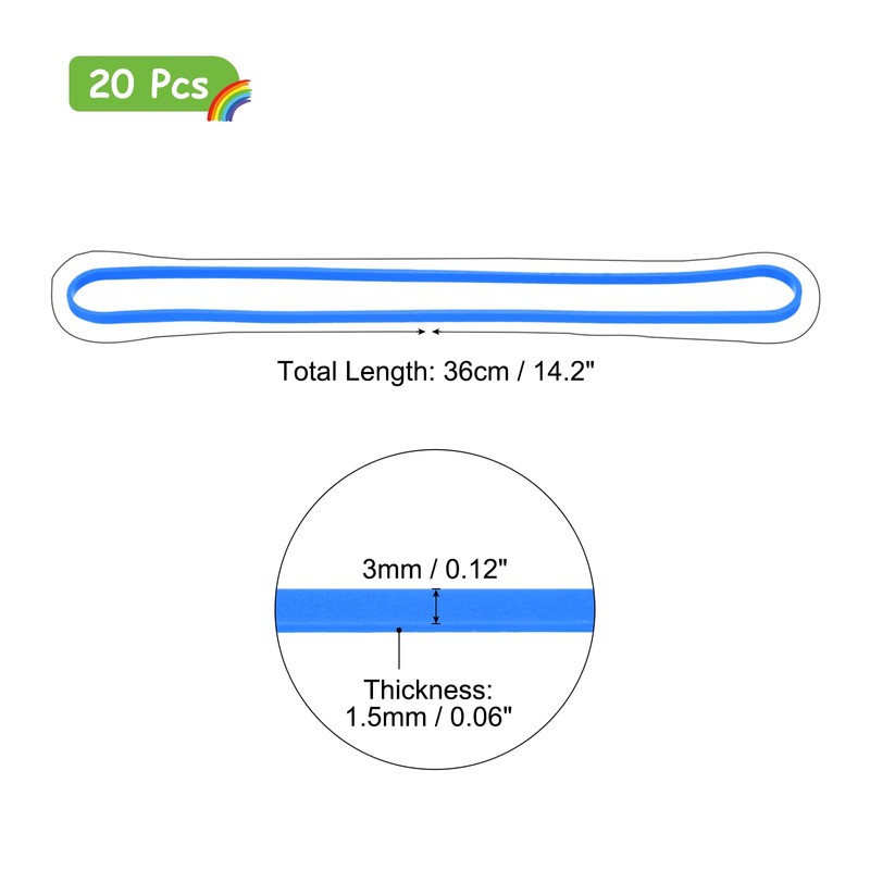 sourcing map 20 Pcs Rubber Bands, 15 Inch Trash Can
