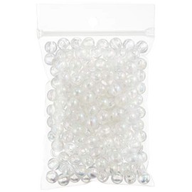Shimamura ASH-DX8M-1 Round Beads, 200 Pieces, Deluxe DX 0.3 inches (8 mm), Aurora, Clear