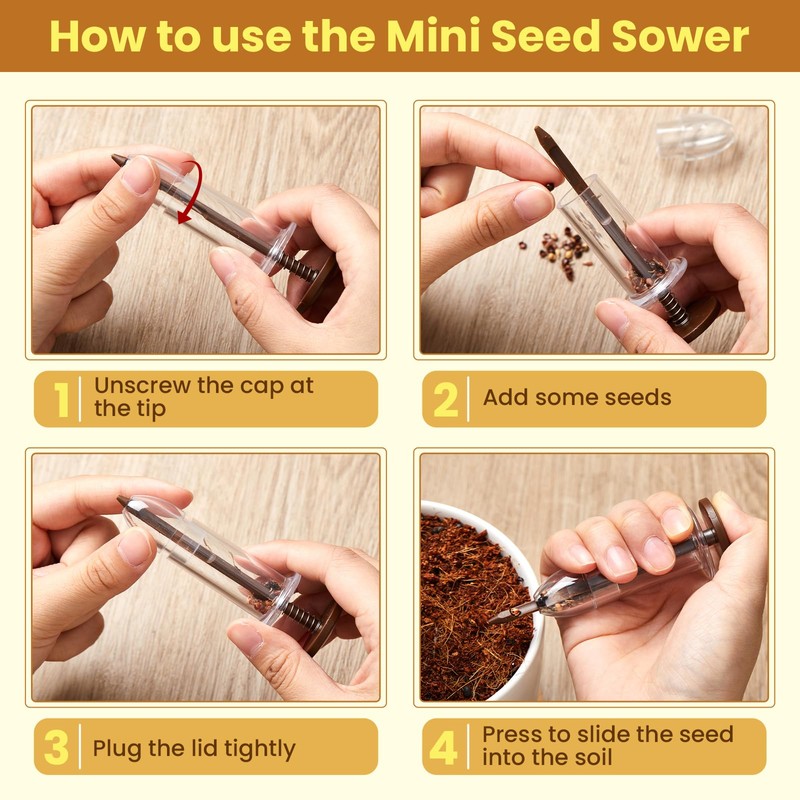 Flutesan 6 Pcs Mini Sowing Seed Dispenser Sower with 2