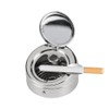 WAYUTO Circular Ashtray with Lid Stainless Steel Smell Proof Portable