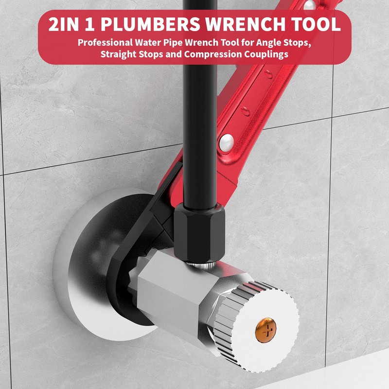 LAISGOO Plumbing Tools, Angle Stop Wrench Angle-On Wrench kit, plumbers