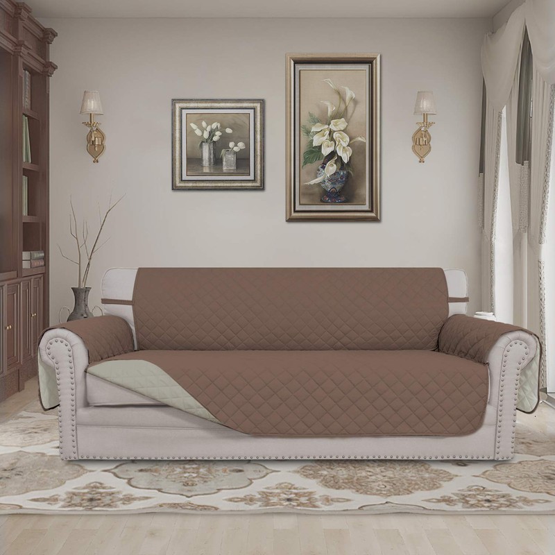 Easy-Going Reversible Couch Cover for 3 Cushion Couch Sofa Cover