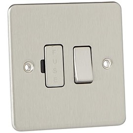 Knightsbridge FP6300BC FPAV6300BC Flat Plate 13A Switched Fused Spur Unit-Brushed Chrome