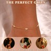 Cross Anklet Bracelet for Women – 18K Gold Plated Stainless