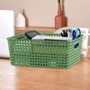 Rinboat Medium Plastic Baskets for Organizing, Plastic Woven Storage Basket,