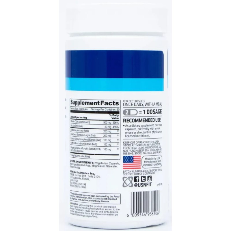Usn Immune Health 60 Caps Refuerzo Inmunológico Diario
