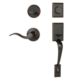 Dynasty Hardware RID-HER-405-12PR Ridgecrest Front Door Dummy Handleset, Aged Oil Rubbed Bronze, with Heritage Lever, Right Hand