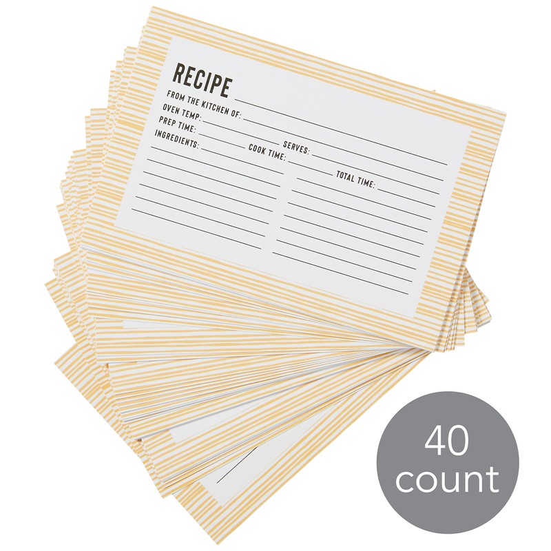 C.R. Gibson Q12-24440 Bloom Double Sided Recipe Card Set, 4"