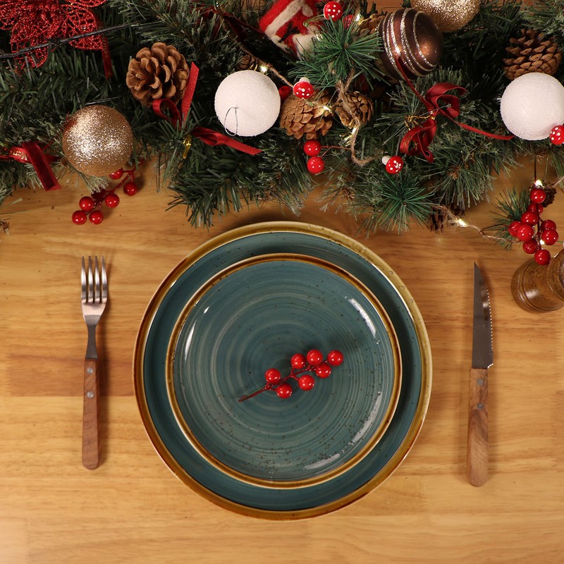 ONEMORE Ceramic Dinner Plates Set of 6, 8.5 inch Small