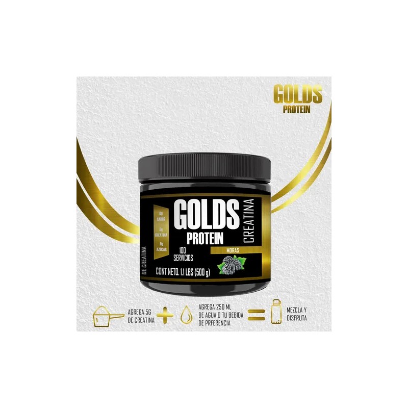 Creatina Monohidratada 500g En Polvo Golds Protein 100servis