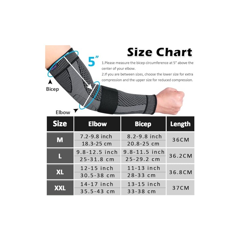 beister 20-30 mmHg Compression Arm Sleeves with Elastic Strap