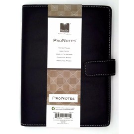 Blue Sky Pro Notes Black Notebook / Planner Faux Leather #11224 8 1/2" x 5"