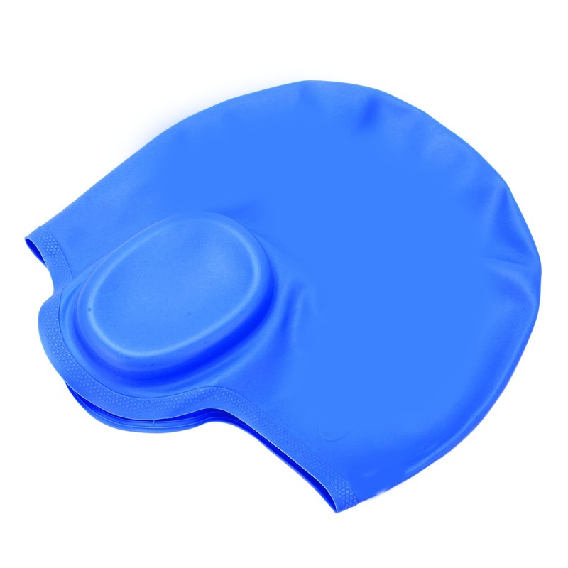 Waterproof Silicone Swimming Cap with Ear Protection 3D Strong Elasticity