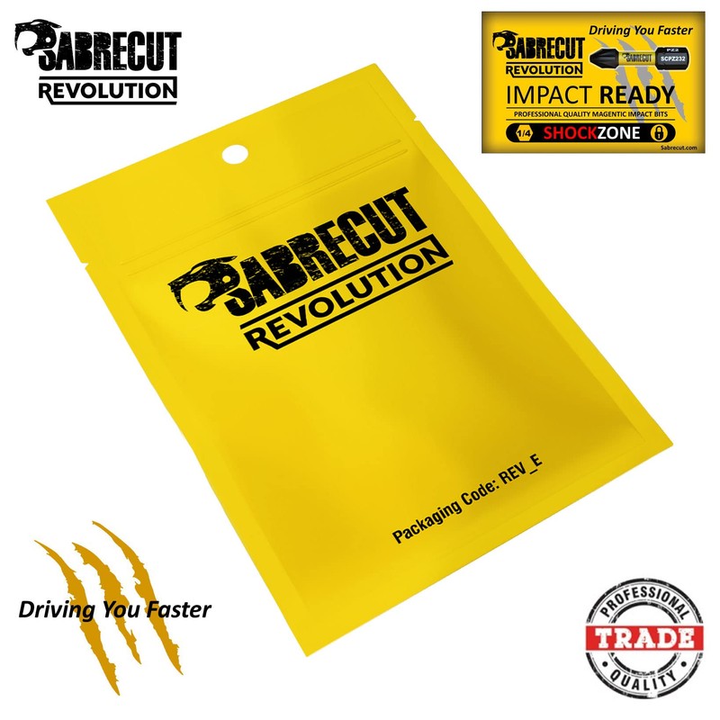 5 x SabreCut SCRSL689_5 89mm SL6 Slotted Magnetic Impact Screwdriver