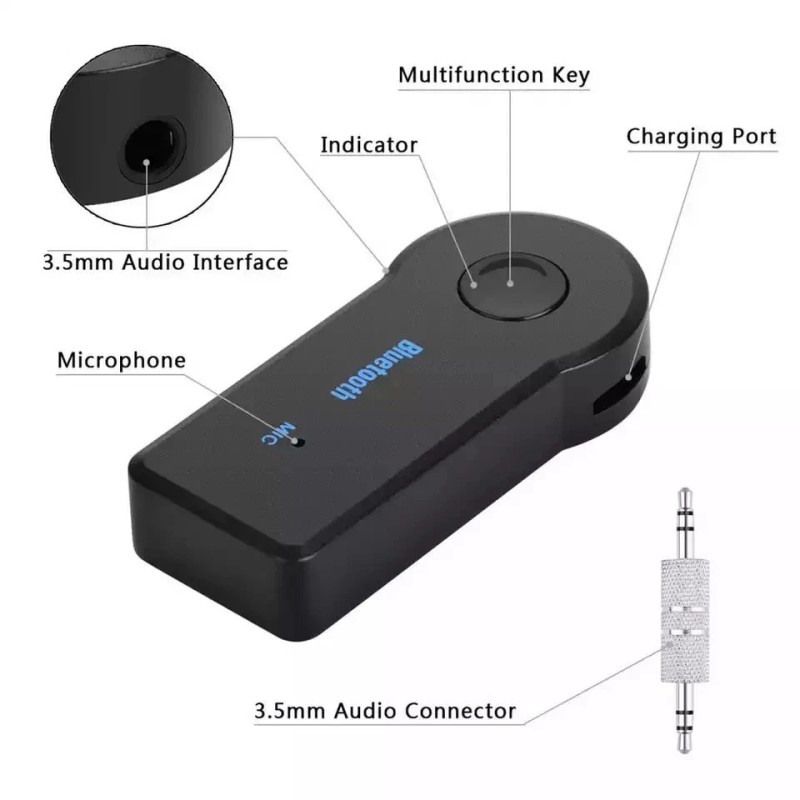 Unbranded/Generic Wireless Bluetooth 3.5mm AUX Audio Stereo Music Home Car