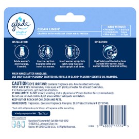 Glade Plugin Oil Refill Refill (0.7 fl oz (19.8 ml), Pack of 5, Clean Linen Glade Plugins Scented Oil Clean Linen 5 Refills