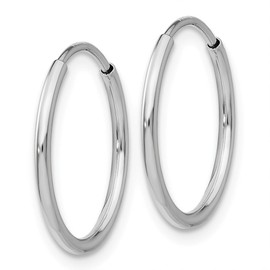10K White Gold Endless Hoop Earrings 25mm