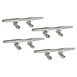 MARINE CITY 316 Grade Stainless Steel Heavy Duty Open Base Cleat Marine Hollow Base Deck Mooring Rope Tie Cleat for Marines – Boats – Yacht (4, 8 Inches)