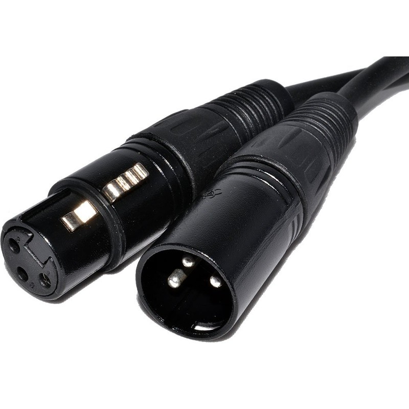 Pulse XLR Microphone Male to Female Audio Cable Black 1.5