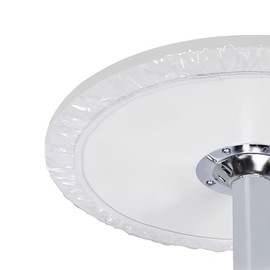 Klmnop Clear Round Fitted Vinyl Tablecloth, Fits 60 Inch Round Table, Elastic Edged Plastic Tablecloth, Waterproof Oil-Proof Table Cover for 55" to 65" Tables(Clear)