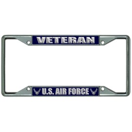 U.S. Air Force Veteran Every State Chrome License Plate Frame