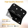 Luxbaro 3 Pack Black Door Hinges 4 Inch, Exterior Door