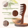 Indian Rosewood Wide Tooth Hair Comb with Curved Handle –