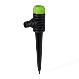 Relaxdays Garden Sprinkler, 1/2” Connector, With Spike, Area Irrigation up to 30m², Watering, Green-Black