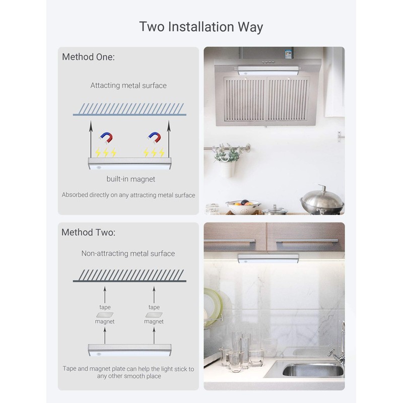 Joyzy 2 Pack Wireless Under Cabinet Lights Closet Lights Motion