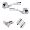XFORT Polished Chrome Warped Lever On Rose Latch Pack, with