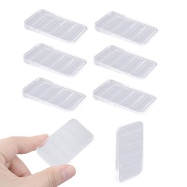 Gosknor 8 Pcs Furniture Leveling Shims, Trimmable Flexible Plastic Clear Table Leg Wobble Wedges Adjustable Furniture Levelers for Toilet Uneven Floors Doors Cabinets Windows Sheds