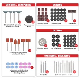 Werktough Rotary Tool Accessories Maxi Kit 372pcs All Round Versatile Accessories for Rotary Tool Working In Well Organized Deluxe Tool Case