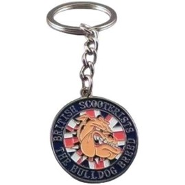 GBJUK British Scooterists The Bulldog Bread Enamel Keyring, Blue, One Size, blue, Unit size