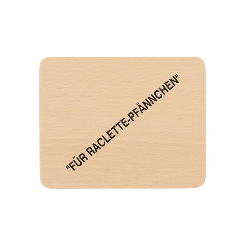 teemando® 8 x Raclette Wooden Coasters with Print, 10 cm,