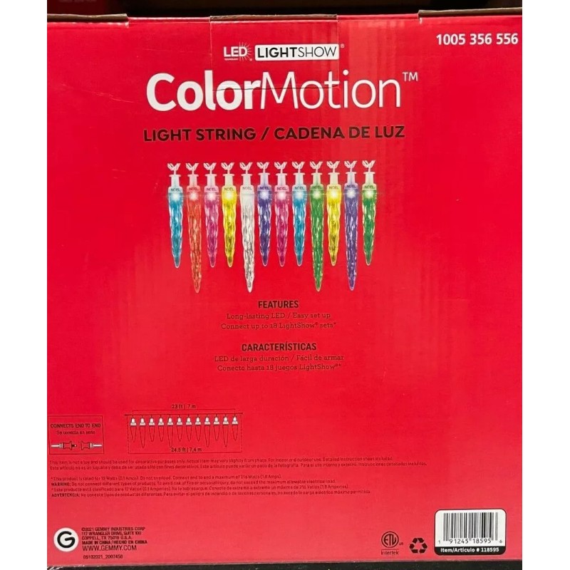 Gemmy Lightshow 24 Ct Color Motion Multicolor Deluxe LED Christmas