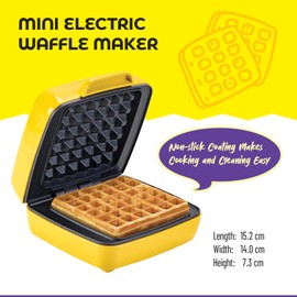 Urbinz Mini Electric Waffle Maker – Fun Waffle Shape – Non-Stick Coating, Easy to Clean – Perfect for Kids, Families, Dorms, Apartments, RVs – Gift for Holidays, Birthdays, Weddings