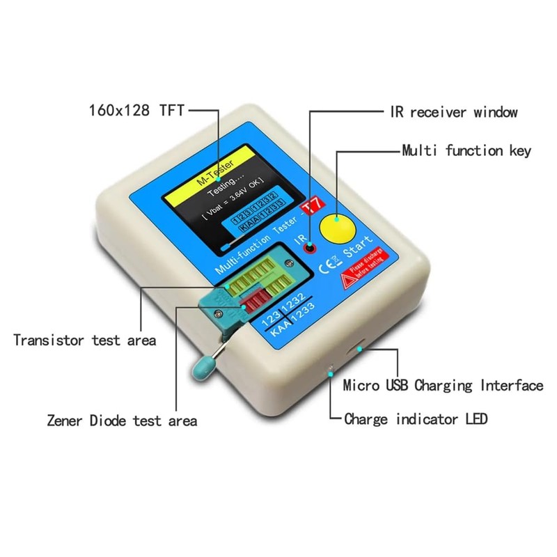 DollaTek Transistor Multifunctional Tester TFT Diode Triode Capacitance Meter LCR