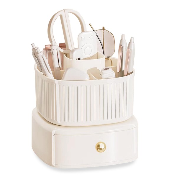 Yupneih Desk Organiser, 360° Rotating Pen Holder, Pen Organiser with