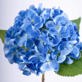 IPLNTS 5pcs Realistic Fake Blue Flowers Artificial Silk Hydrangea Flowers Artificial Flowers Faux Hydrangea Stems for Bouquets Home Table Centerpieces Outdoor Wedding Office Family Party Decoration