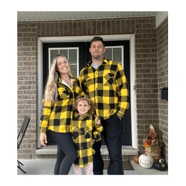 Mens Shacket Flannel Jacket Sherpa Fleece Lined Plaid Flannel Shirt Jackets Thick Outdoor Work Shirts Yellow and Black M