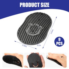 9 PCS Palm Combs for Men, Soft Portable Pocket Comb, Hand Comb, Scalp Massager Brush Combs, Beard Brush, for Men Women Home, Travel (Black)