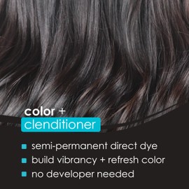 KERACOLOR Keracolor Color + Clenditioner 3-in-1 Color-Depositing Conditioner, Gently Cleanses & Conditions, Semi-Permanent Onyx Hair Color, 12 Fl Oz