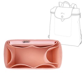 D.DUO Backpack Organizer, Purse Organizer, Insert Multi Pocket Felt Bag Organizer for Longchamp Le Pliage (pink)
