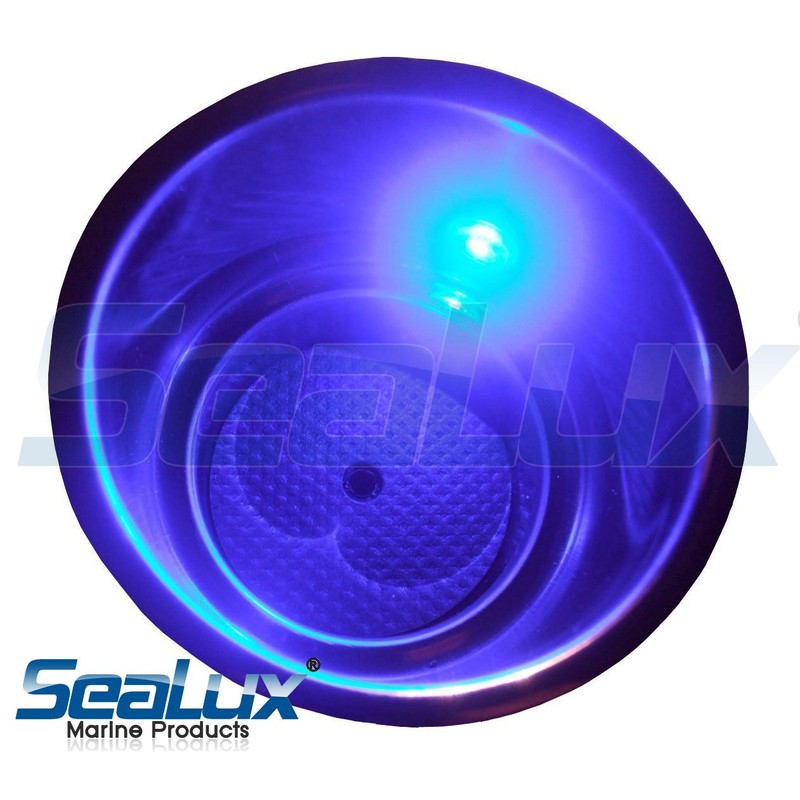 SeaLux Stainless Steel Illuminated LED Drink Cup Holder Blue or