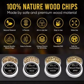 Generic Cocktail Smoker Kit with Torch and with 4 Wood Chips Drink Smoker Infuser Kit...