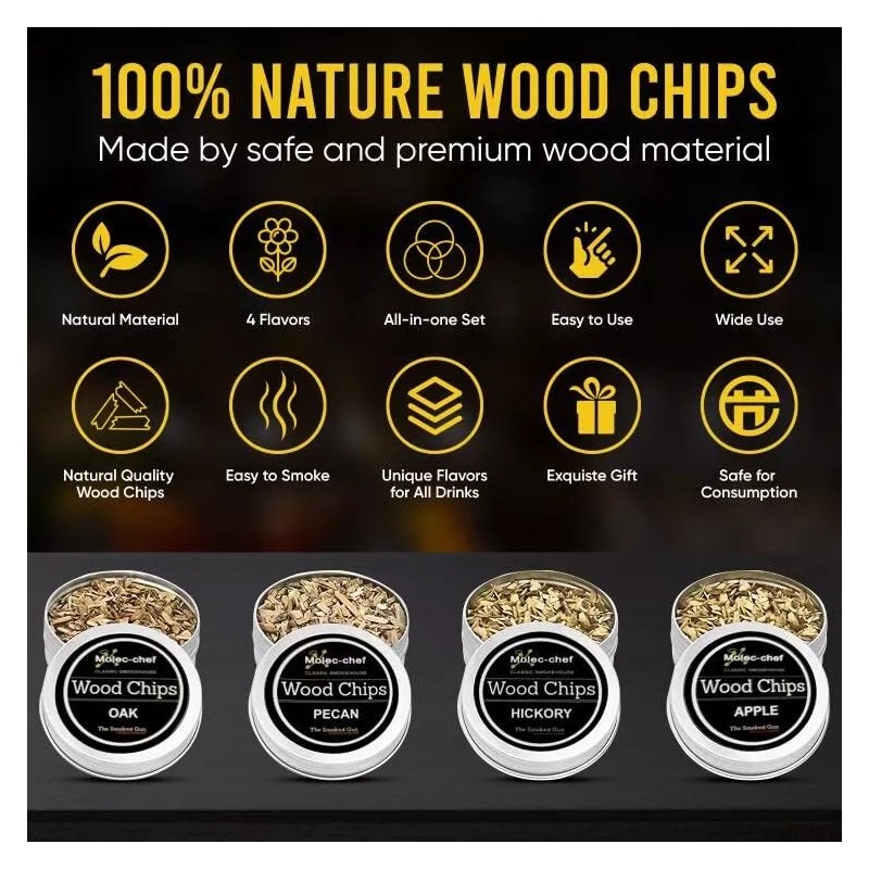 Generic Cocktail Smoker Kit with Torch and with 4 Wood