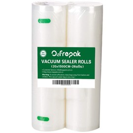 O2frepak 2 Foil Rolls 20 x 1500 cm Vacuum Sealer Rolls for Food, BPA-Free Vacuum Bag Sous Vide Bag Films for Vacuum Sealers and Film Sealing Devices (Total: 3000 cm)