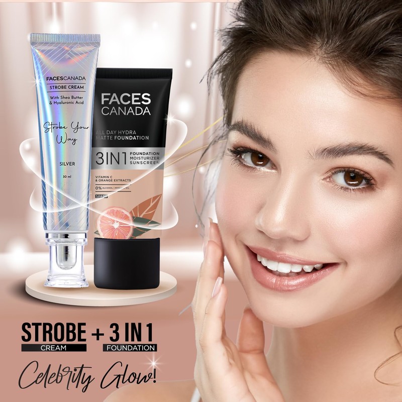 FACESCANADA Strobe Cream - Silver, 30Ml Primer + Highlighter +